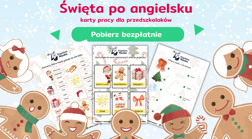 Święta po angielsku, karty pracy dla przedszkolaków